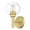 Z-Lite Sutton Wall Sconce, 1-Light, 6 In.W x 7 In.L x 10.25 In.H, Brushed Gold/Clear 7502-1S-BG - alternate 3